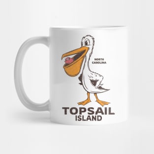 Topsail Island, NC Summertime Vacationing Pelican & Fish Mug